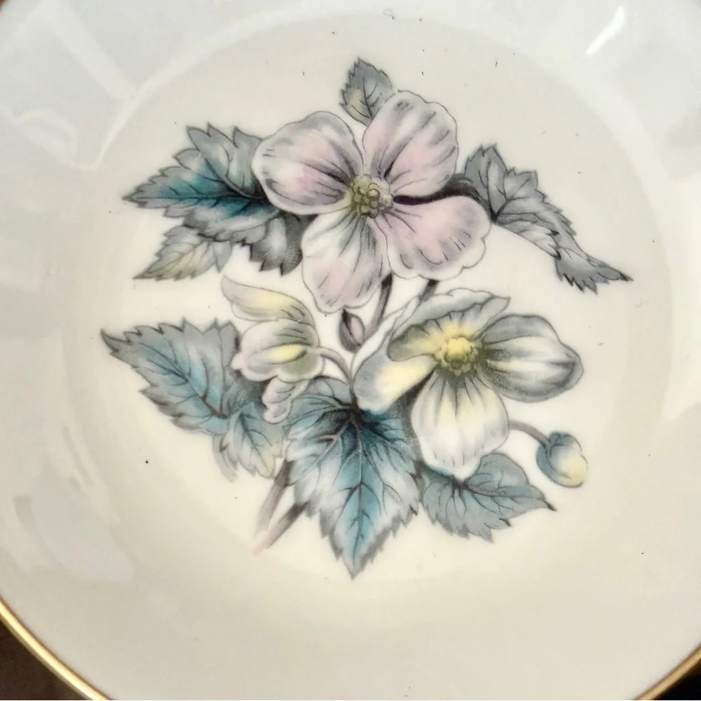 2 PCS ROYAL WORCESTER FINE BONE CHINA ENGLAND DAHLIA MINI PLATES‎ DISHES 4” NIB